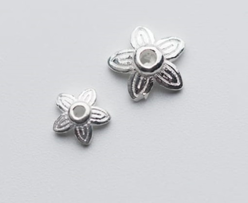 Perlenkappen 8 mm, Sterling Silber