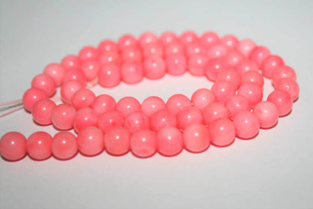 Pinke Korallen Perlen, 6 mm