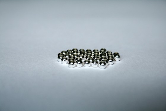 Sterling Silber Perlen, 3 mm