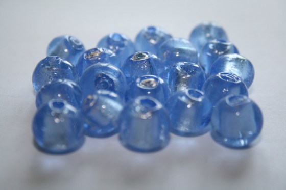 Blaue Folienperlen, 12 mm