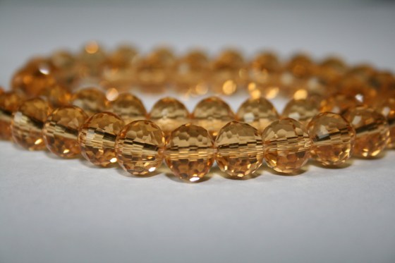 Facettierte Glasperlen gold, 10 mm