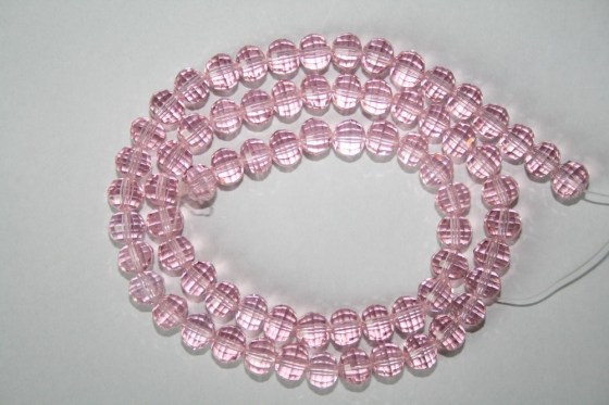 Facettierte Glasperlen rosa, 10 mm