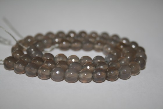 Graue Achat Perlen, 6 mm, facettiert