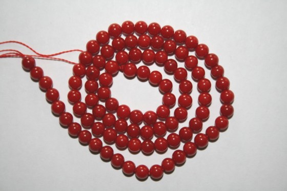 Rote Korallen Perlen, 6 mm