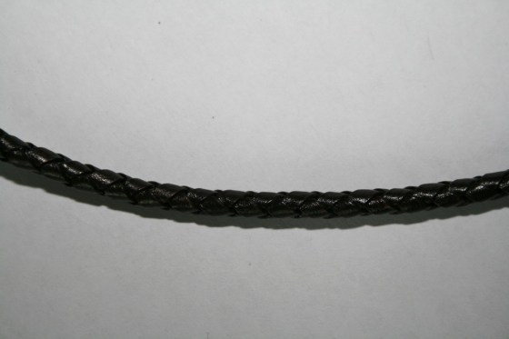 Geflochtenes Lederband dunkelbraun, 4 mm