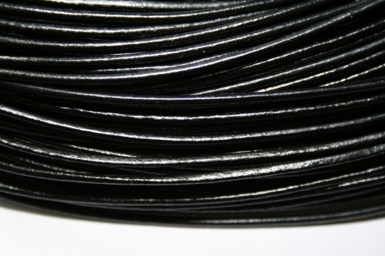 Lederband schwarz, 2 mm