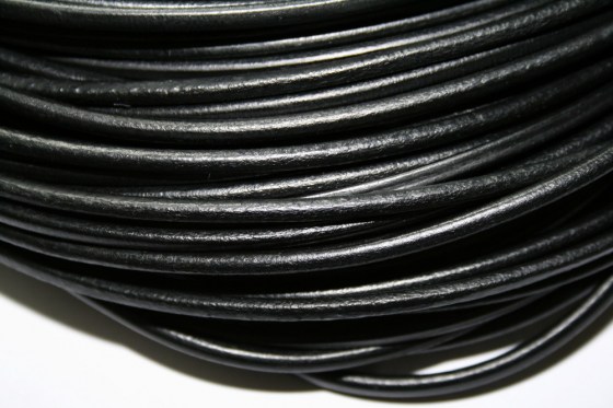 Lederband schwarz, 4 mm