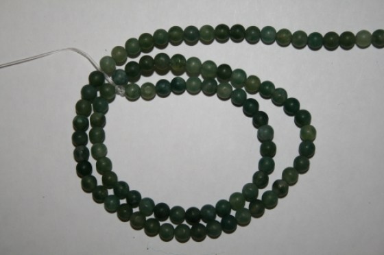 Gefrostete Moosachat Perlen, 4 mm