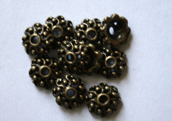 Perlenkappen 10,5 mm, bronze
