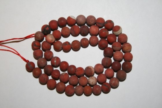 Rote Jaspis Perlen, matt, 6 mm