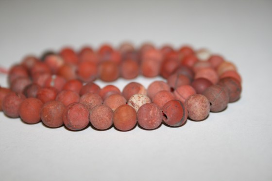 Rote Jaspis Perlen, matt, 6 mm