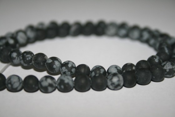 Schneeflocken Obsidian Perlen, gefrostet