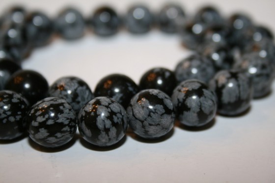 Schneeflocken Obsidian Perlen