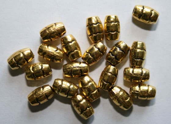 Längliche Tibetsilber Perlen, 8 mm