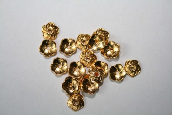 Perlenkappen 9 x 2,5 mm, goldig