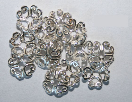 Perlenkappen 8 x 9 mm, Sterling Silber